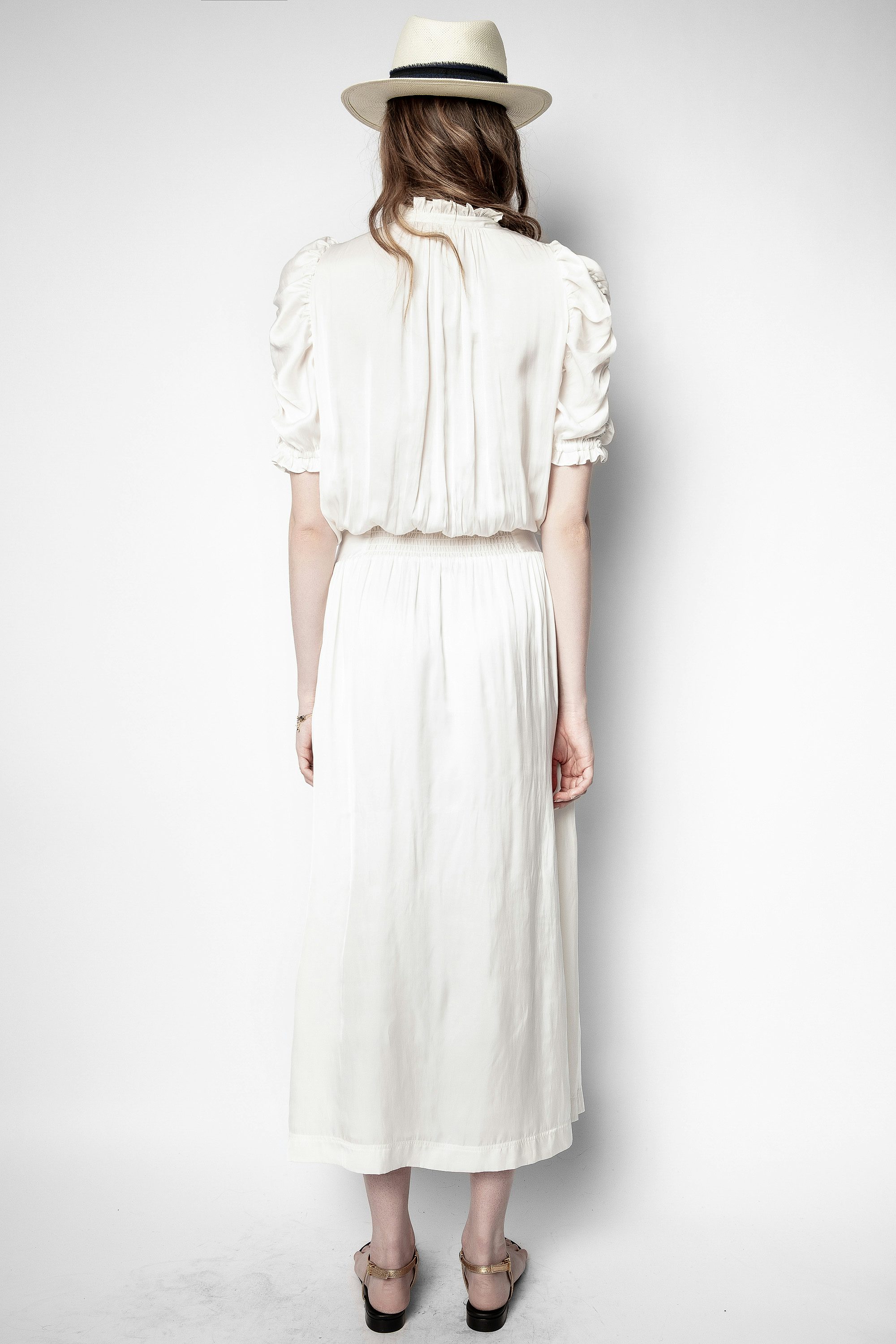 Ray Satin Dress - Women’s white dress.